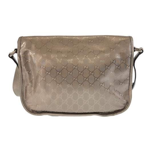 GUCCI Shoulder Bag 201732 PVC Metallic Brown SilverMetal Shoulder Bag Messenger bag GG implementation Women