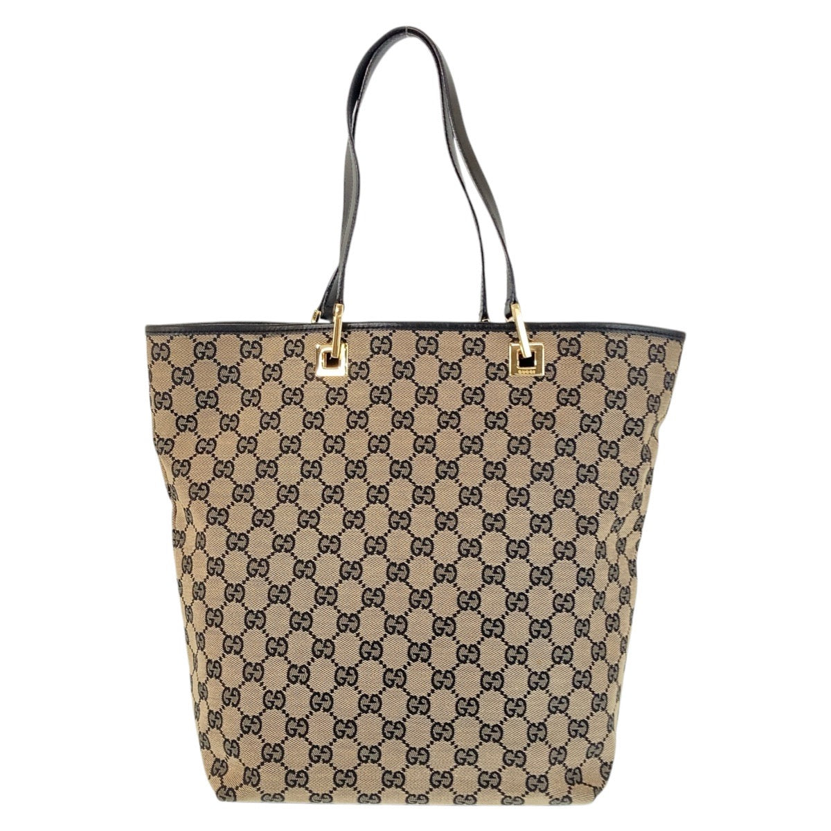 GUCCI Tote Bag 002 1098 GG canvas, leather Black GoldMetal Tote Bag Shoulder Bag Women