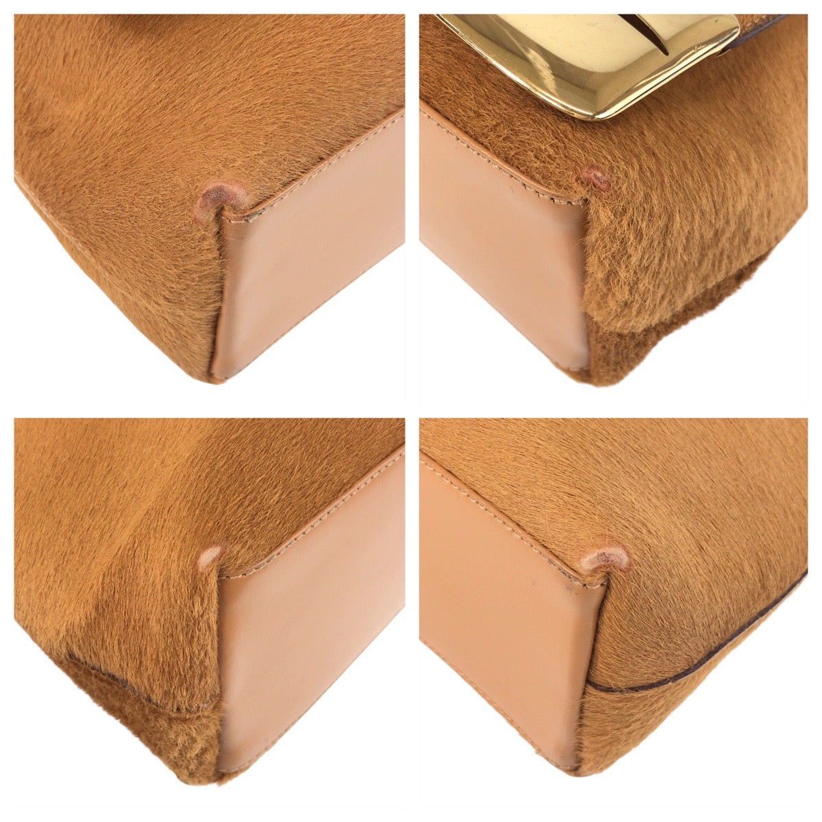GUCCI Shoulder Bag 001 3444 1812 Harako Camel Gold Metal Women