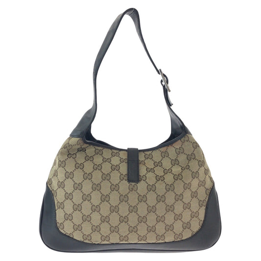 GUCCI Shoulder Bag 001 3306 GG canvas, leather Brown Jackie Shelly Line Women