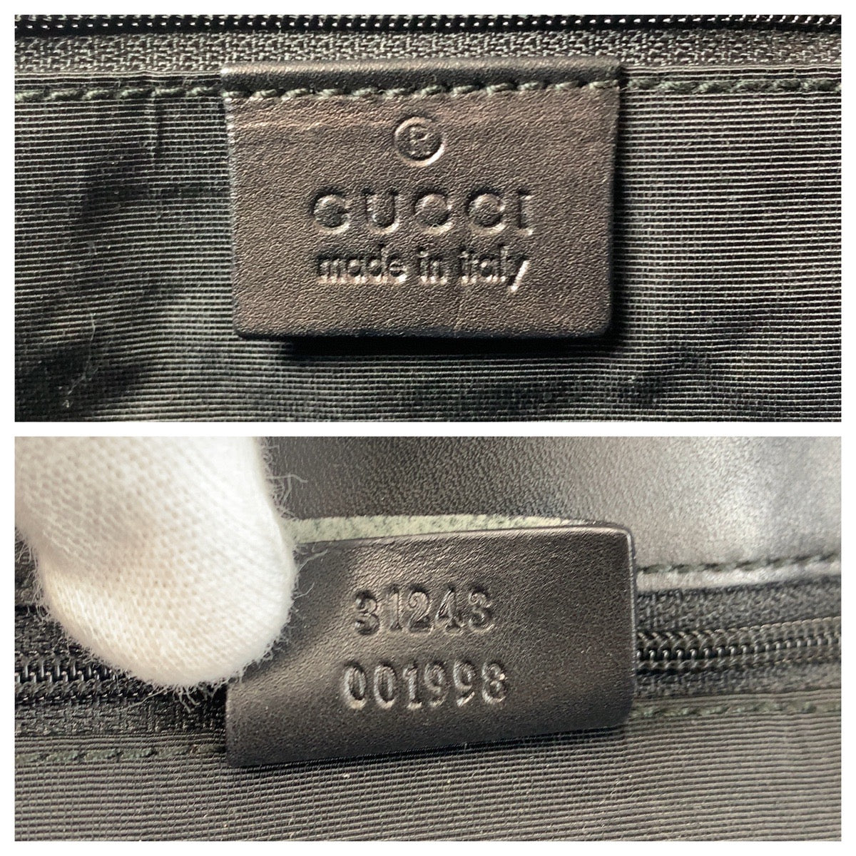 GUCCI Tote Bag 31243 GG canvas, leather black Tote Bag Shoulder Bag Women