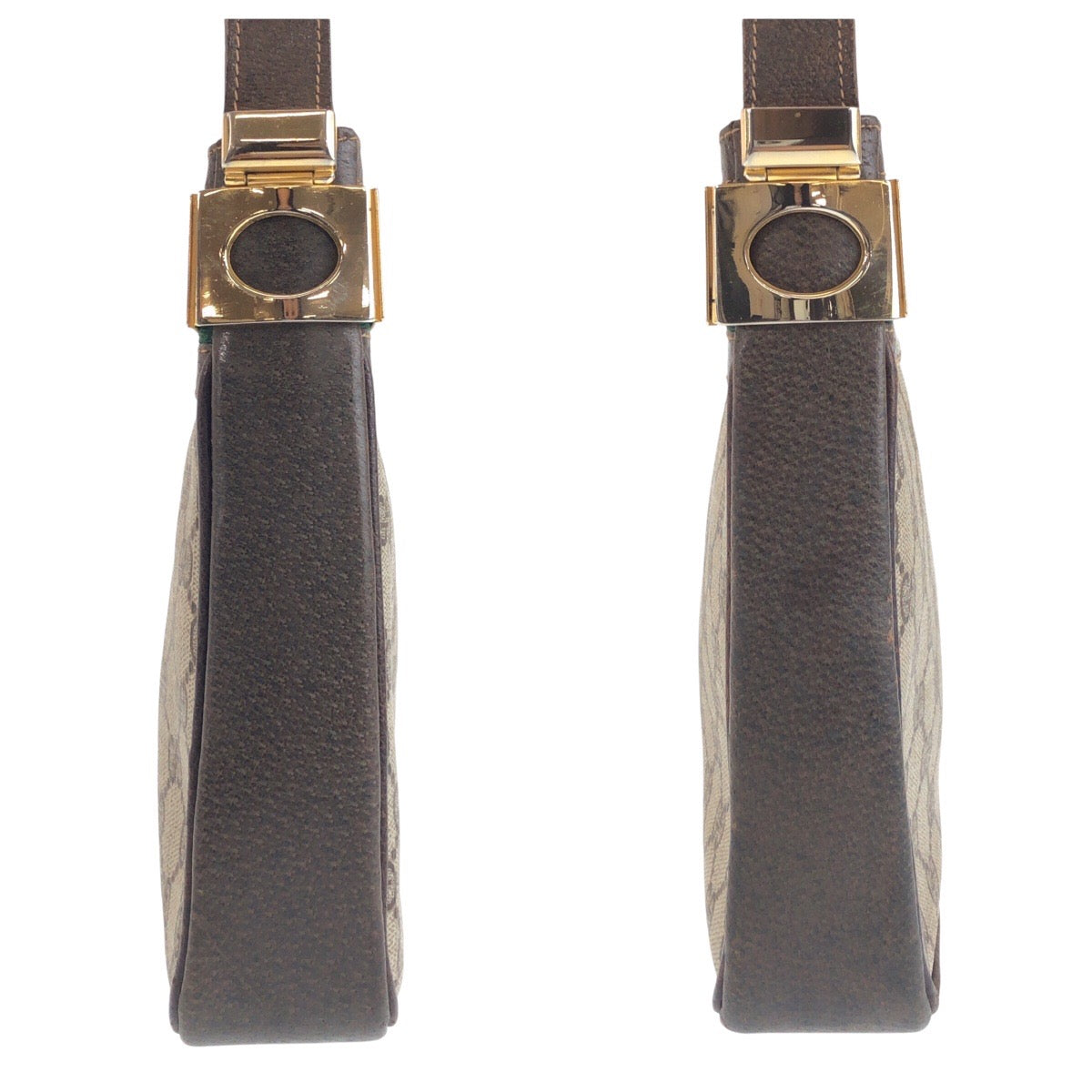 GUCCI Shoulder Bag GG Supreme canvas, leather Beige Brown Gold Metal Shoulder Bag Old Gucci Shelly Line Women