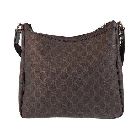 GUCCI Shoulder Bag 264219 GG Supreme Canvas Brown Gold Metal Shoulder Bag Messenger bag Women