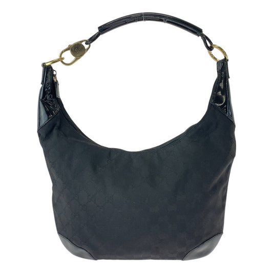 GUCCI Shoulder Bag 001 4157 GG canvas, leather Black GoldMetal Women