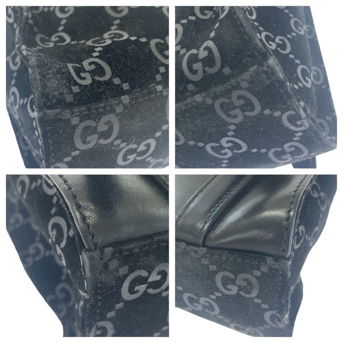 GUCCI Backpack 003 0236 Suede, Leather Black Silver Metal Backpack Backpack Jackie Women(Unisex)