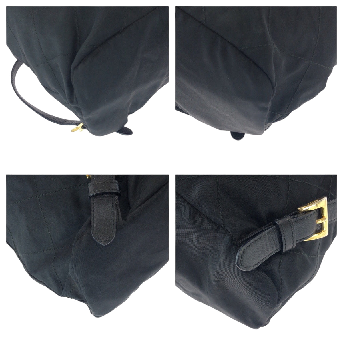 PRADA Backpack k2919 Nylon Black GoldMetal Backpack Backpack Test Triangle With logo Women
