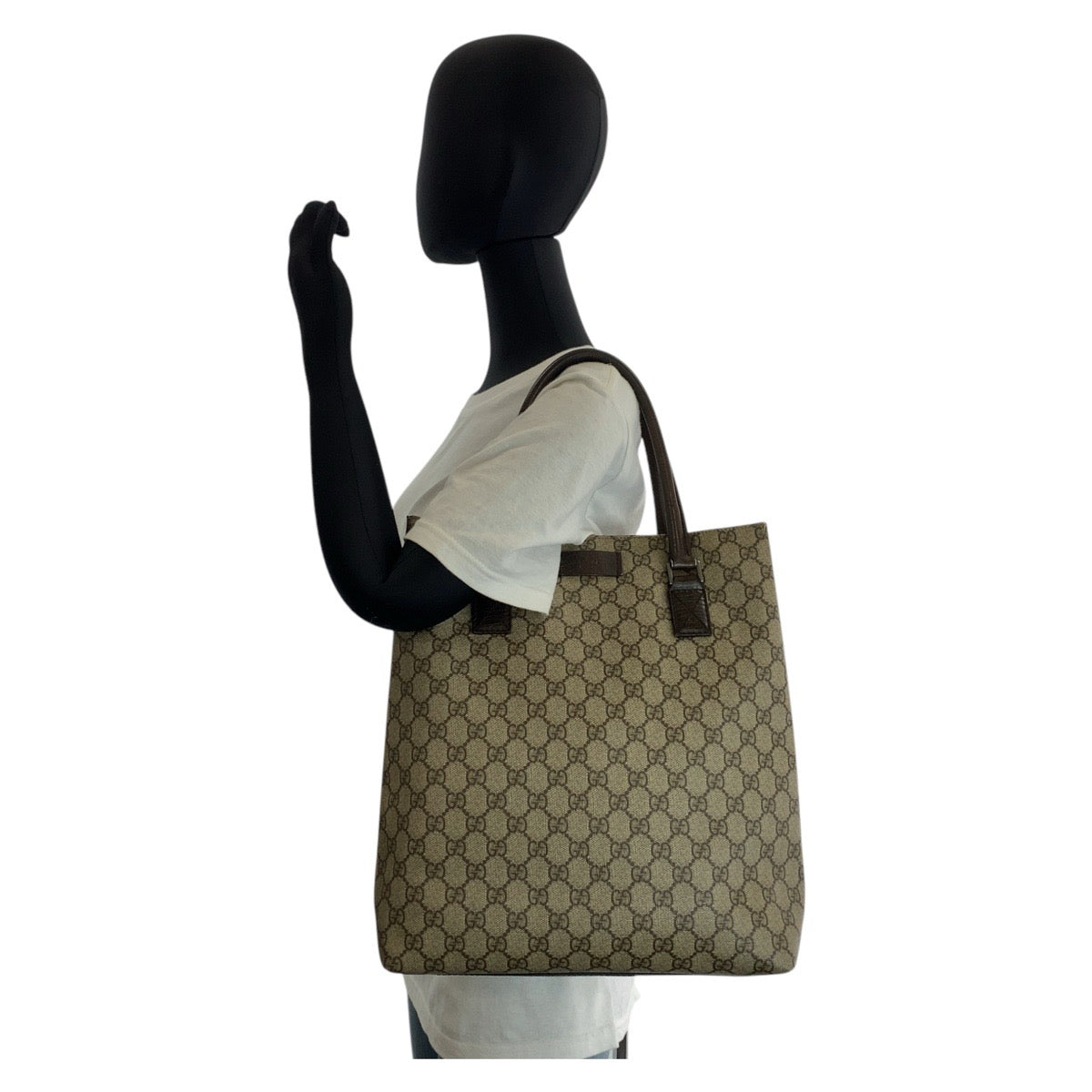 GUCCI Tote Bag 131220 GG Supreme canvas, leather Beige brown Tote Bag Shoulder Bag Women