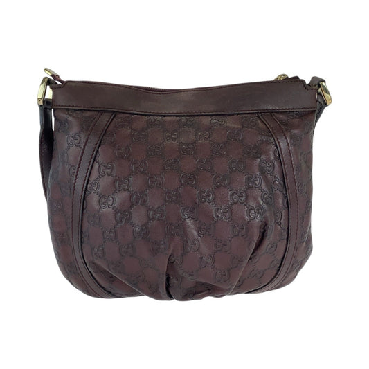 GUCCI Shoulder Bag 203257 leather Brown Abby Guccissima
