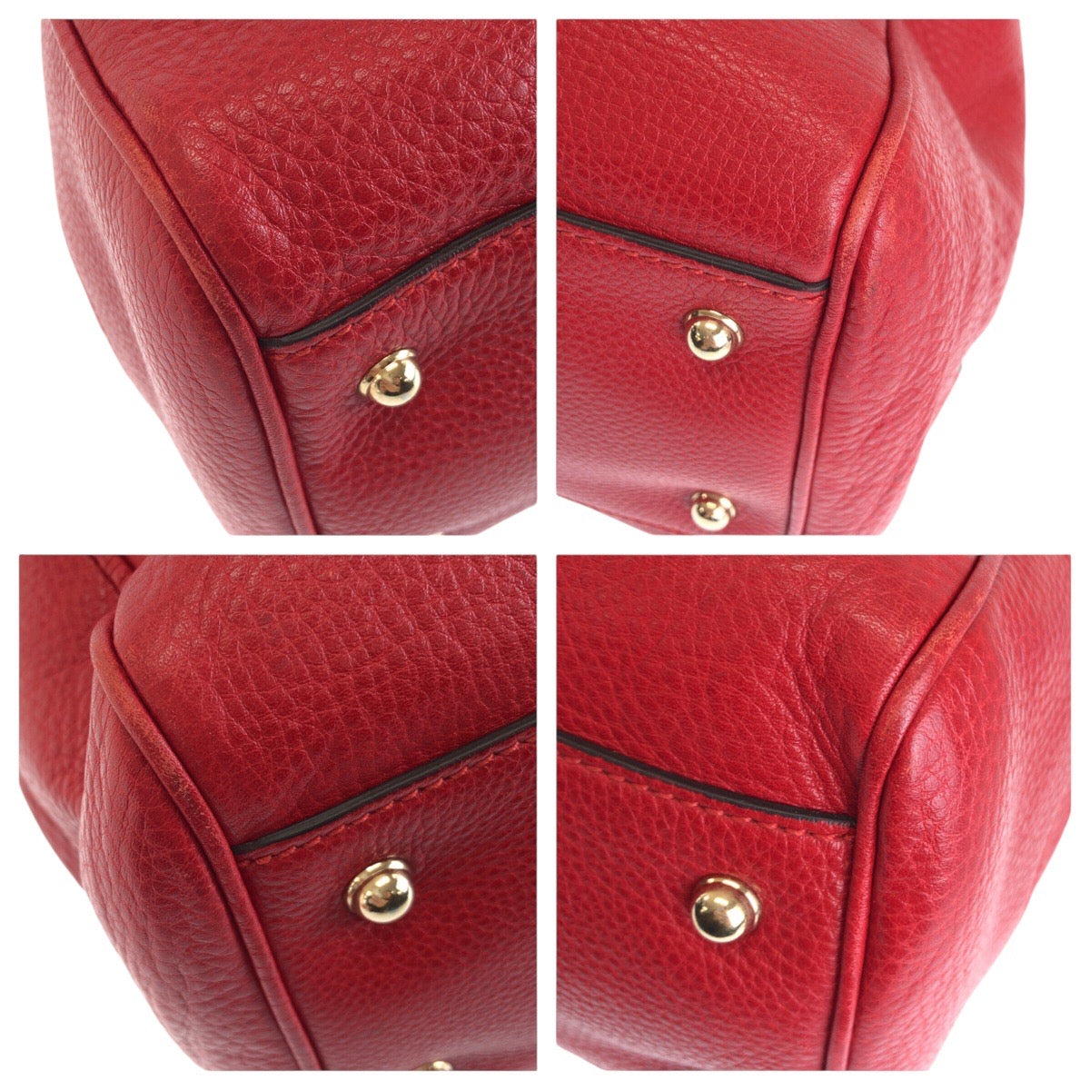 GUCCI Tote Bag 282317 leather Red Tote Bag handbag Bamboo Women