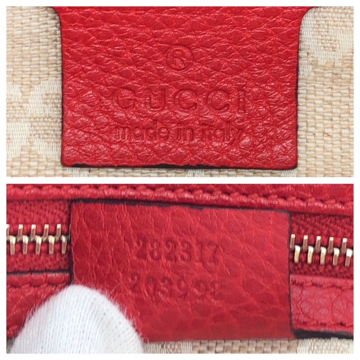 GUCCI Tote Bag 282317 leather Red Tote Bag handbag Bamboo Women