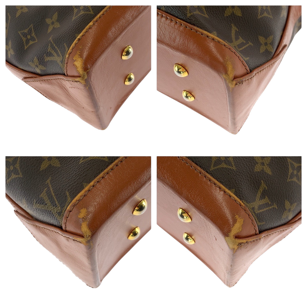 LOUIS VUITTON Tote Bag PVC Brown Gold Metal Tote Bag Shoulder Bag Monogram Weekend PM Women(Unisex)