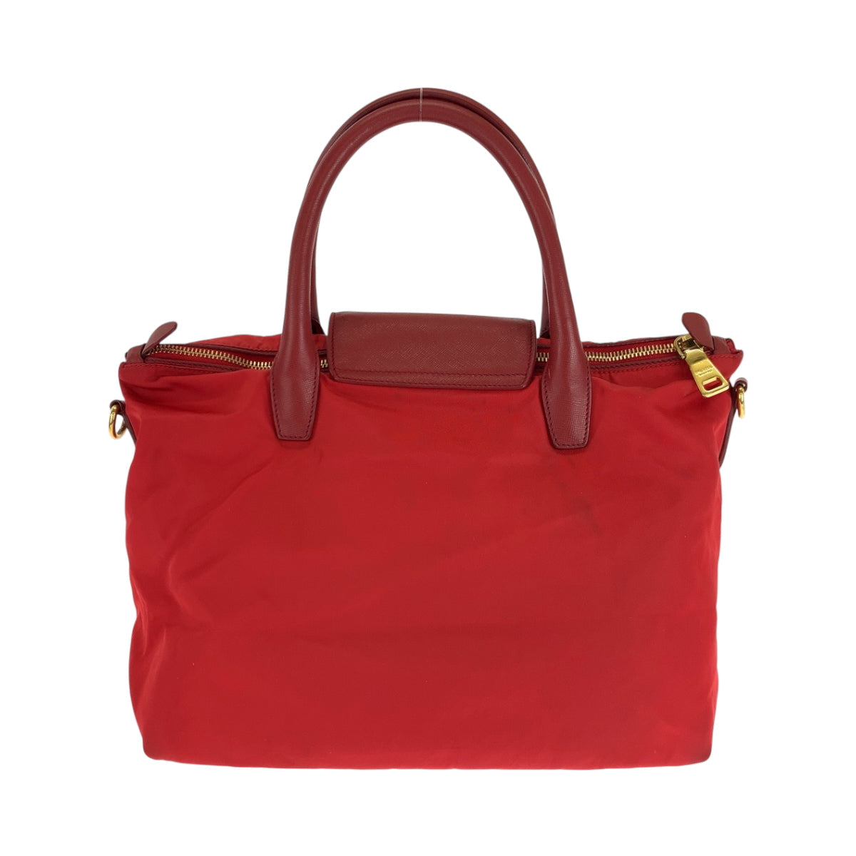 PRADA Tote Bag BN2106 Nylon Red Gold Metal Tote Bag handbag Test Triangle With logo Women