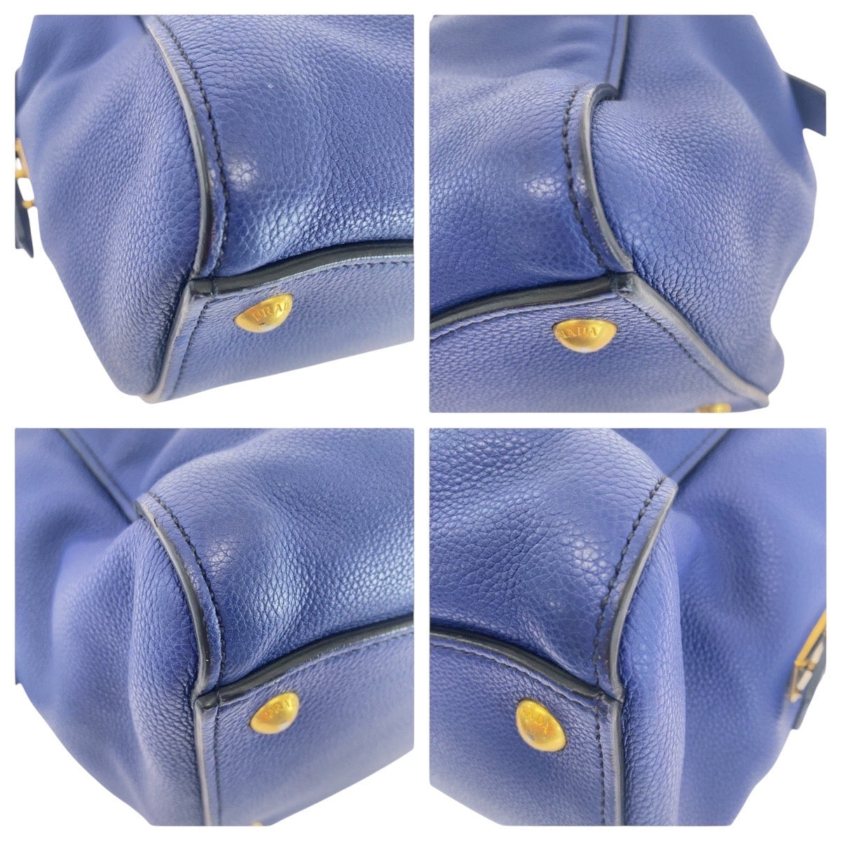 Prada Vitello Grain Triangle Logo Plate 2way Bag 158