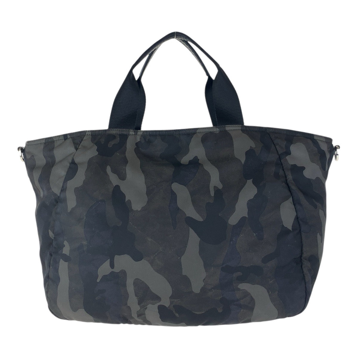 PRADA Tote Bag Nylon Khaki SilverMetal Tote Bag Shoulder Bag 2way Tessuto Camouflage Triangle With logo mens