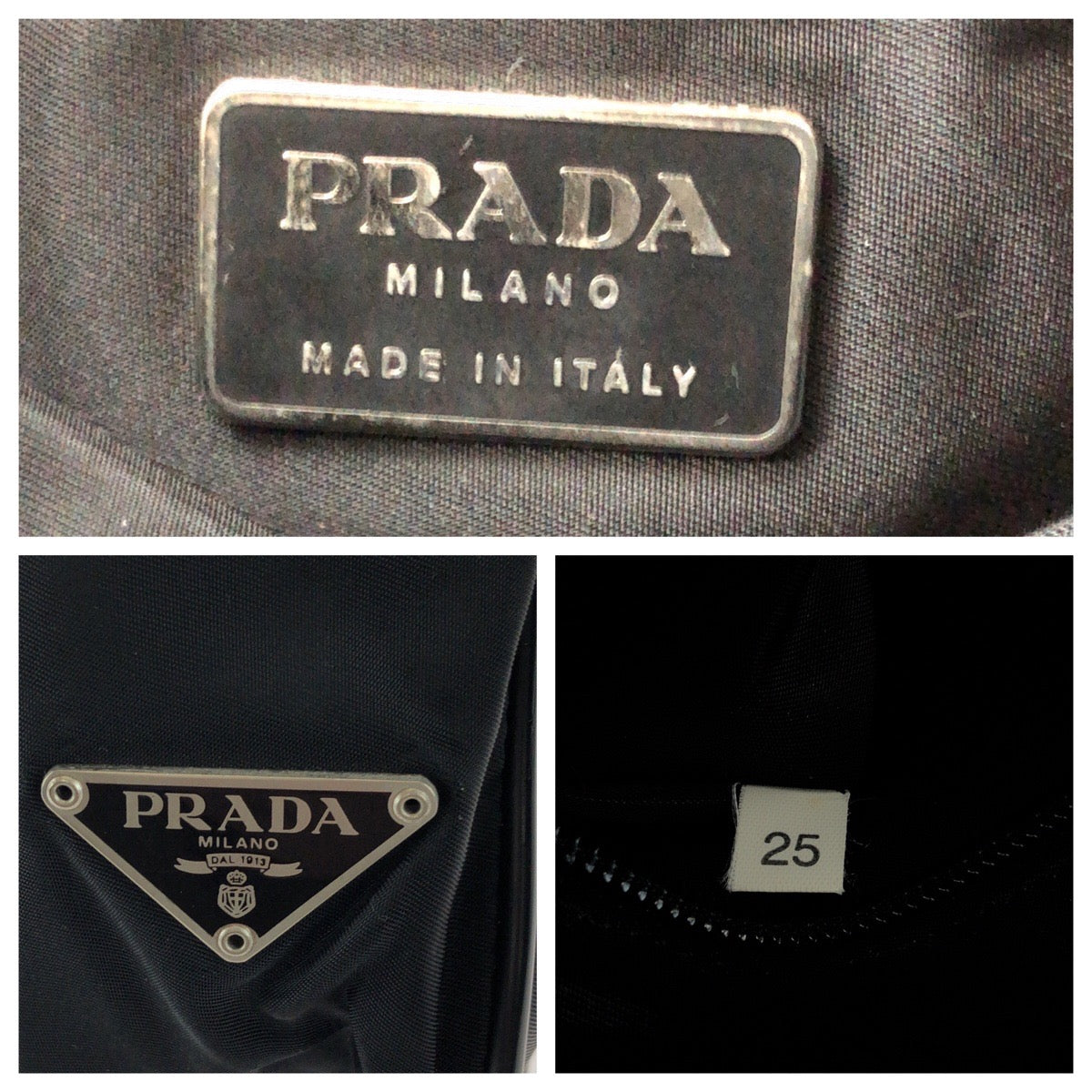 PRADA Shoulder Bag Nylon Black SilverMetal Shoulder Bag Messenger bag Test Triangle With logo mens