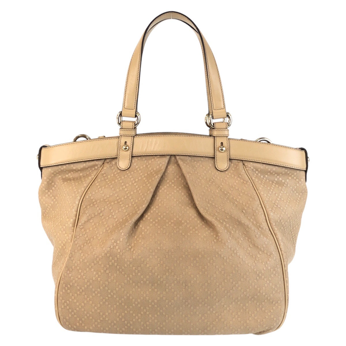 GUCCI Shoulder Bag 282312 Canvas, Leather Beige Gold Metal Shoulder Bag Tote Bag Bamboo Diamante Women
