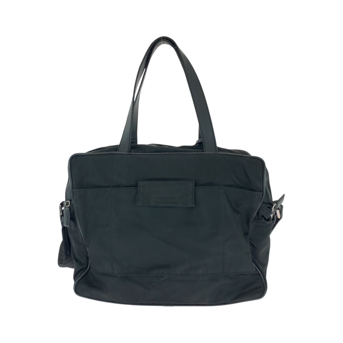 PRADA Business bag V453 Nylon Black SilverMetal Business Bag Briefcase Shoulder Bag 2way Test Triangle With logo mens