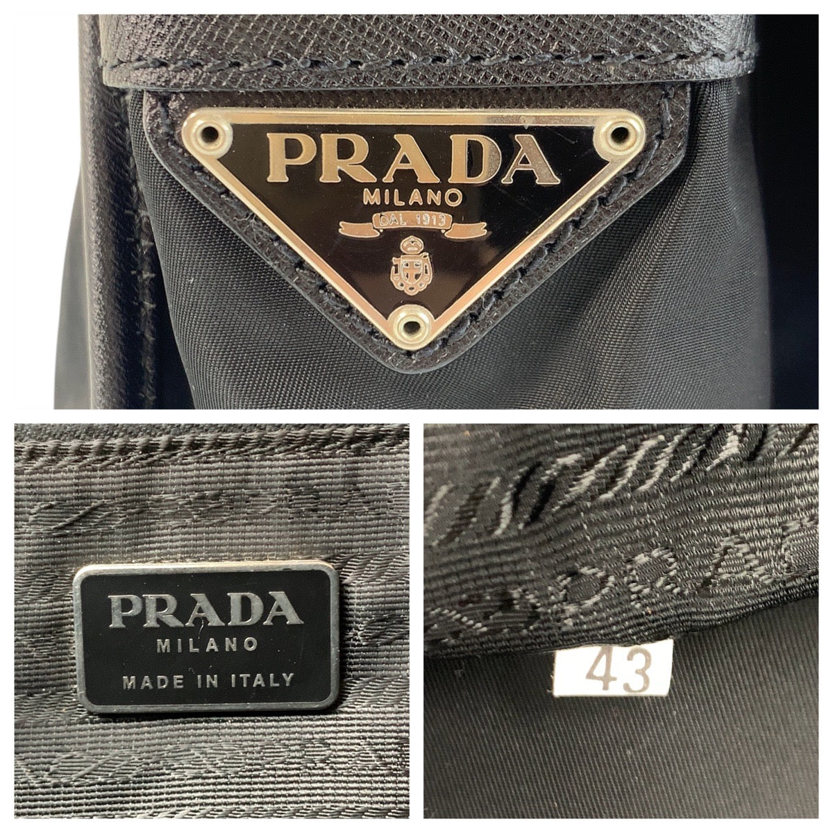 Prada Tessuto Triangle Logo Plate Nylon Shoulder Bag 501693