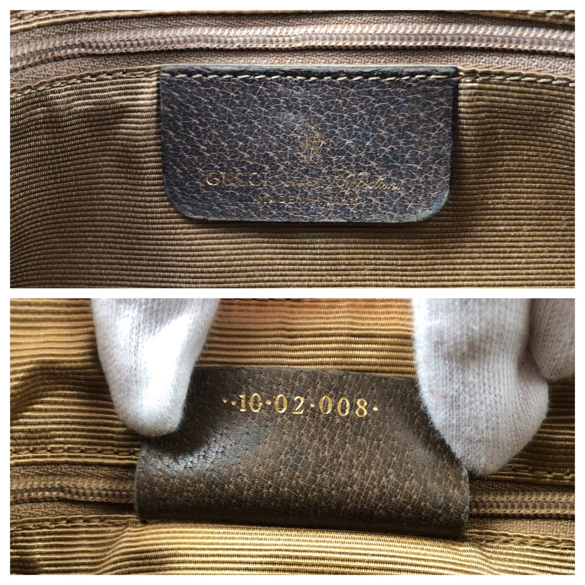 GUCCI Shoulder Bag 10 02 008 GG Supreme Canvas Beige Brown Brown Metal Shoulder Bag Shoulder Bag Sherry Line Old Gucci Women