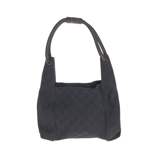 GUCCI Shoulder Bag 101333 GG canvas Brown Black Metal