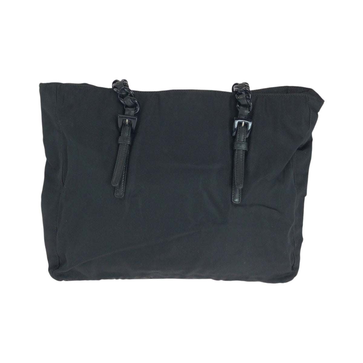 PRADA Tote Bag B7404 Nylon Black SilverMetal ChainTote Bag Shoulder Bag Test Triangle With logo Plastic Chain Women