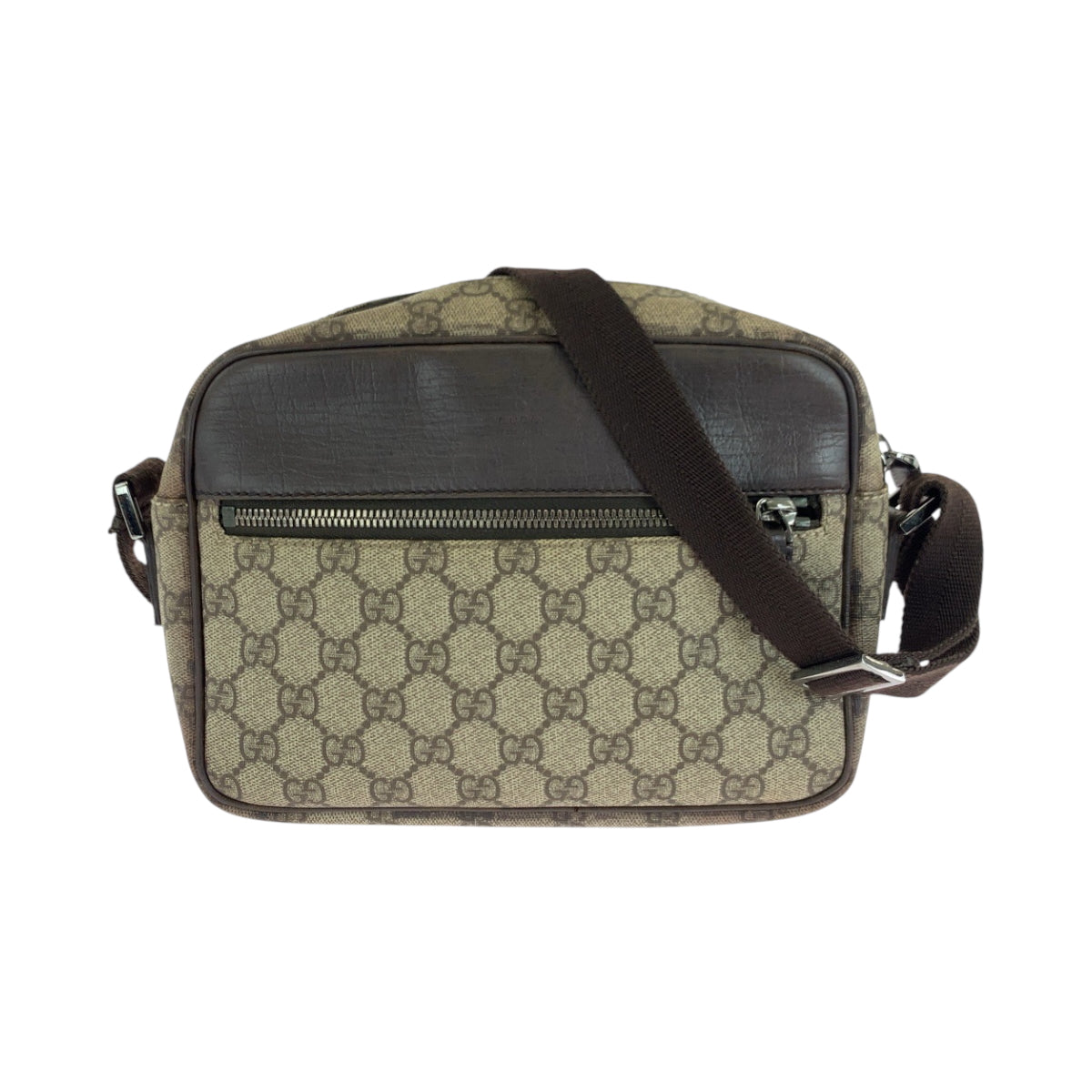 GUCCI Shoulder Bag 114291 GG Supreme Canvas Beige Brown SilverMetal Shoulder Bag pochette Women