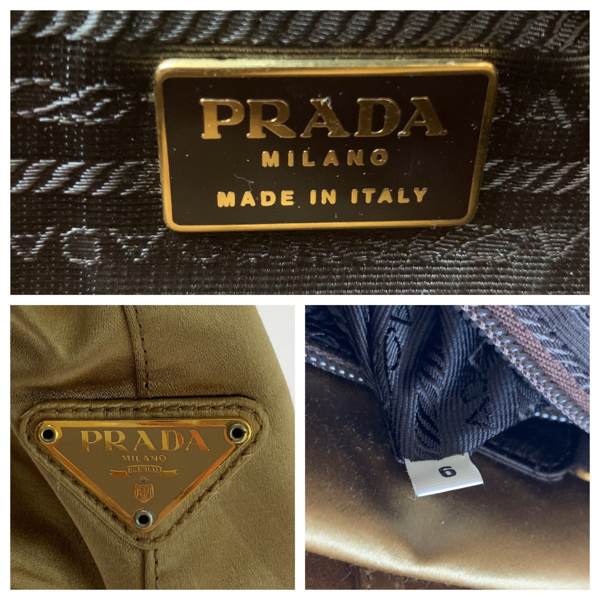 PRADA Tote Bag Satin gold
