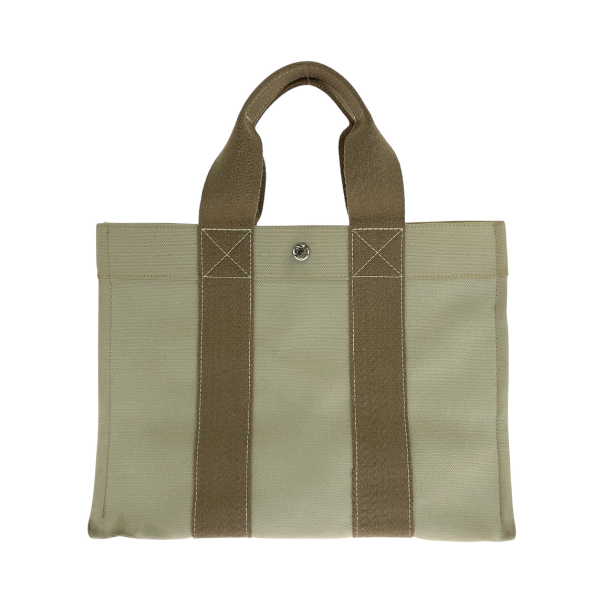 HERMES Tote Bag canvas Beige Ivory SilverMetal Tote Bag handbag Bora Bora PM Women