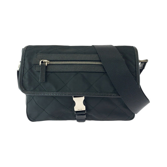 Prada Tessuto Quilted Triangle Logo Plate 2way Shoulder Bag BT0422