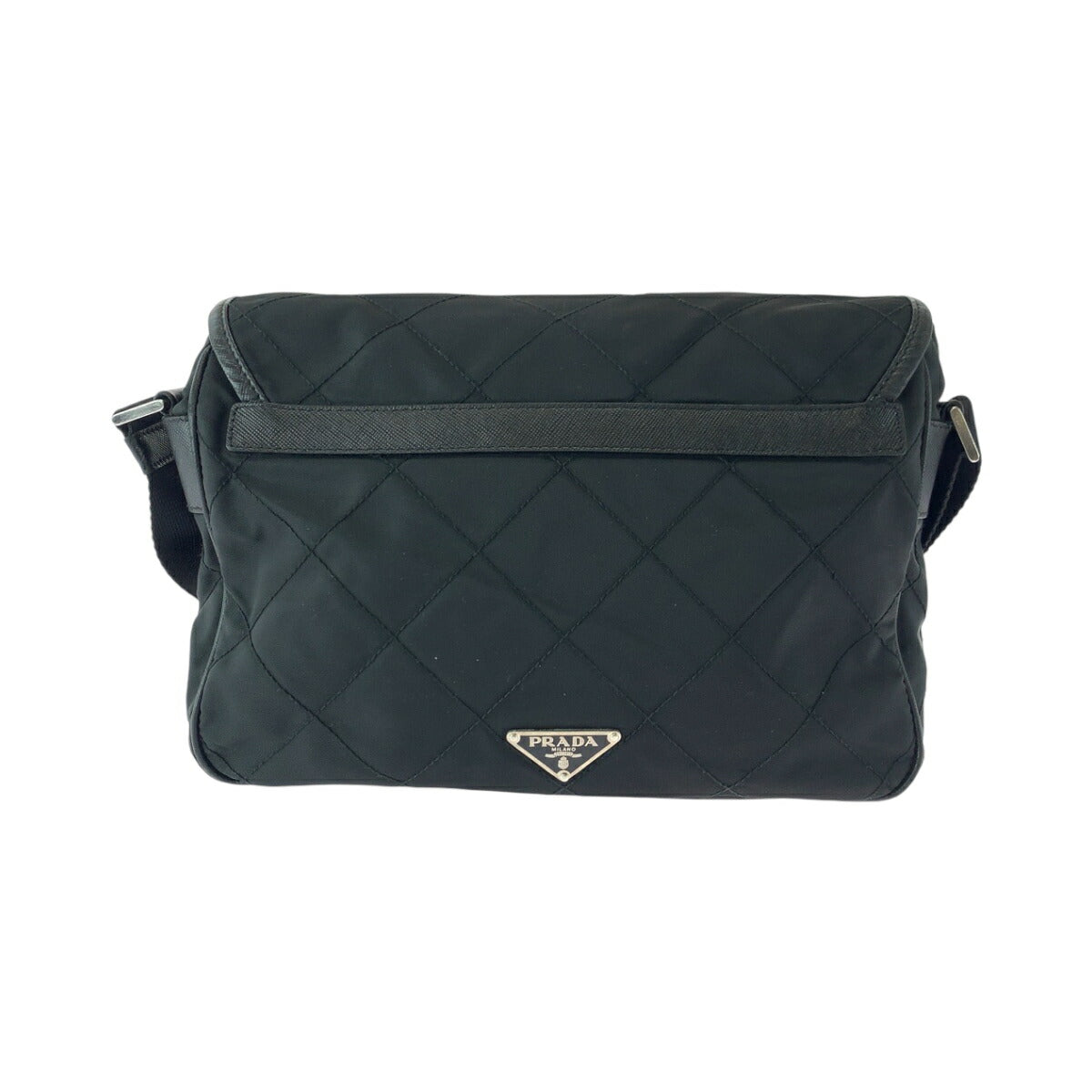 Prada Tessuto Quilted Triangle Logo Plate 2way Shoulder Bag BT0422