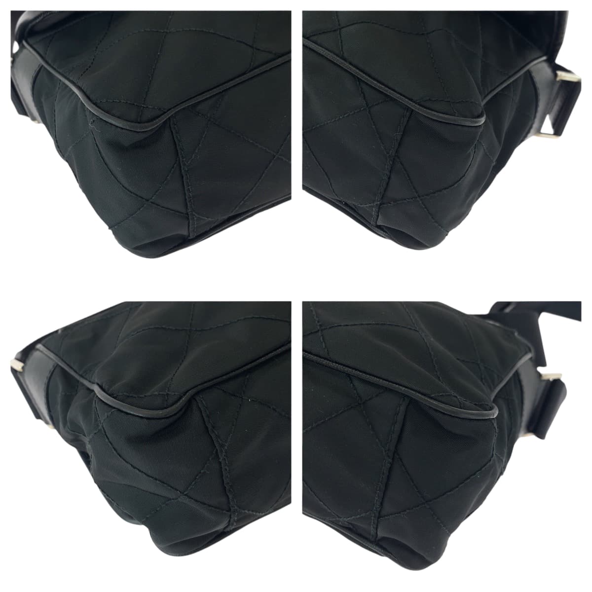 PRADA Shoulder Bag BT0422 Nylon Black SilverMetal Shoulder Bag Messenger bag quilting testu Triangle With logo Women
