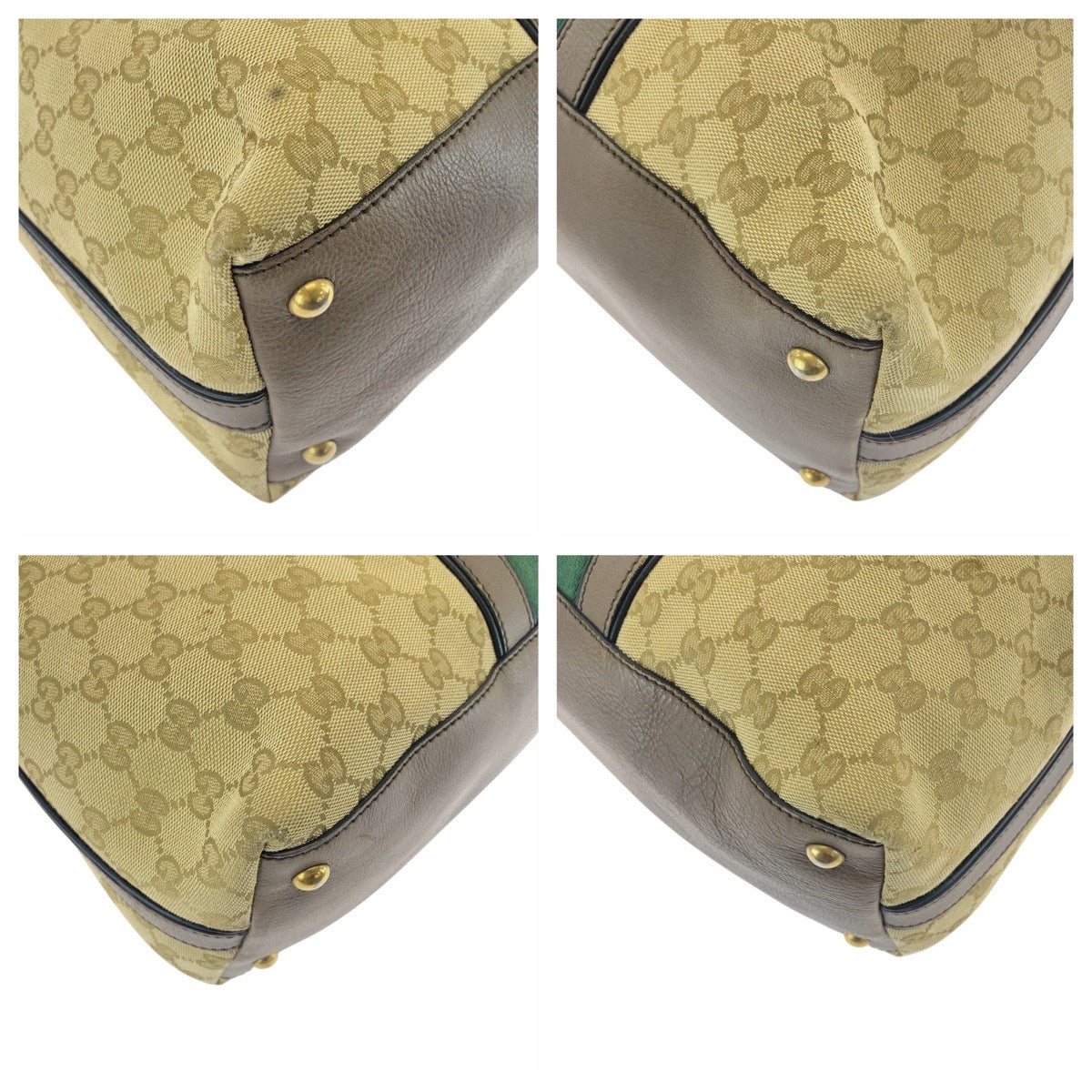 Gucci GG Canvas/Leather Sherry Line 2way Tote Bag 309621