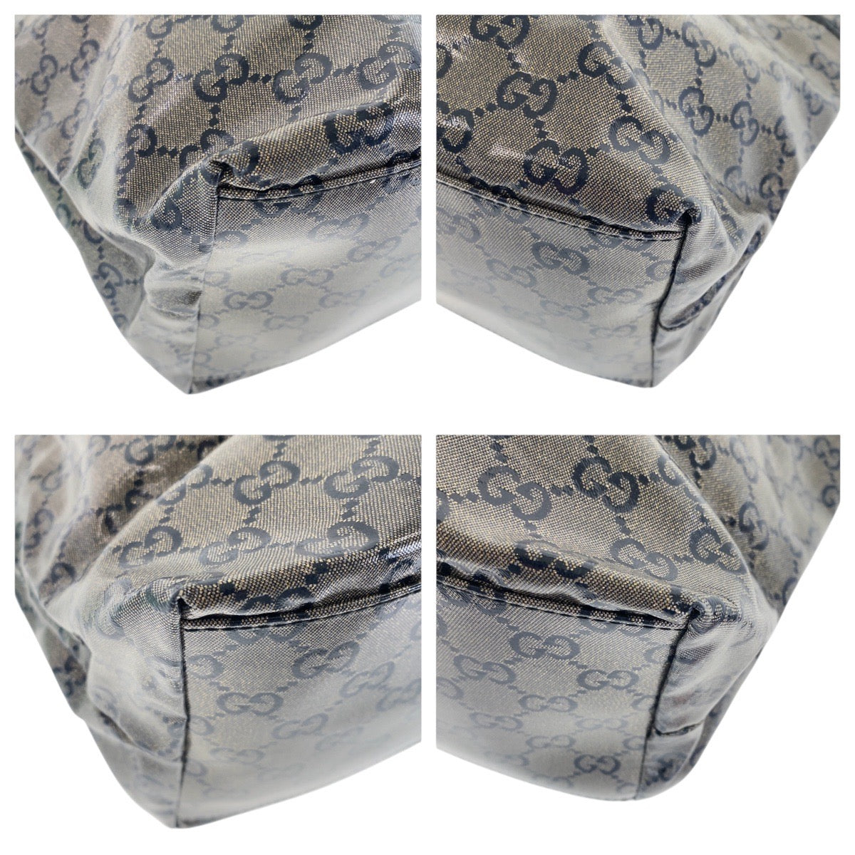 GUCCI Tote Bag 155524 Coated canvas Gray black Tote Bag Shoulder Bag Shoulder Bag Women(Unisex)