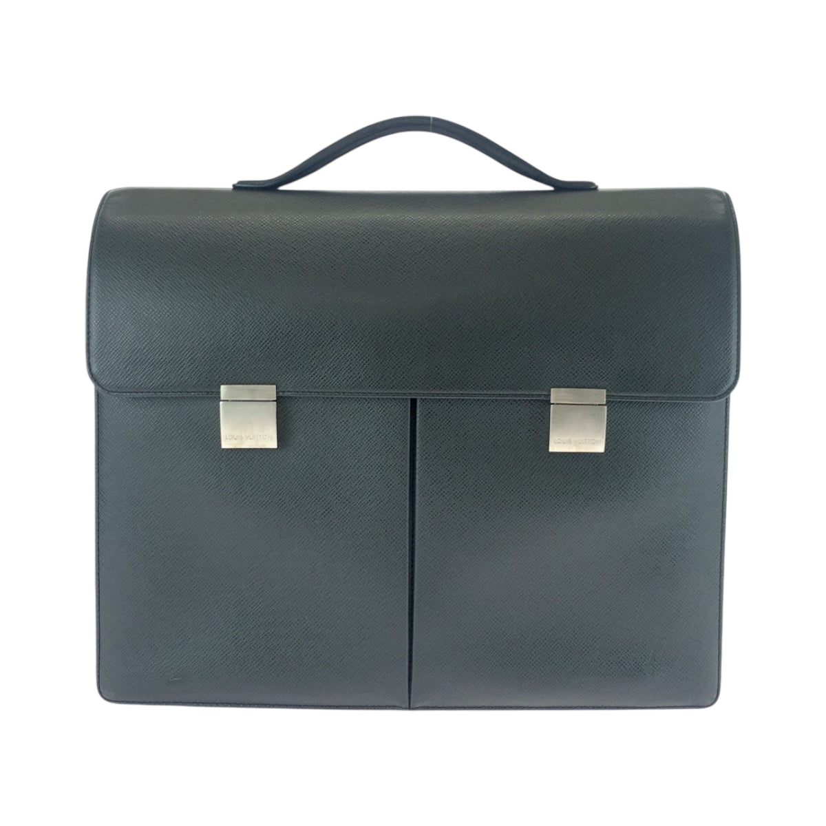 LOUIS VUITTON Business bag Taiga Ardoise Black SilverMetal Business bag handbag Taiga Kazan mens