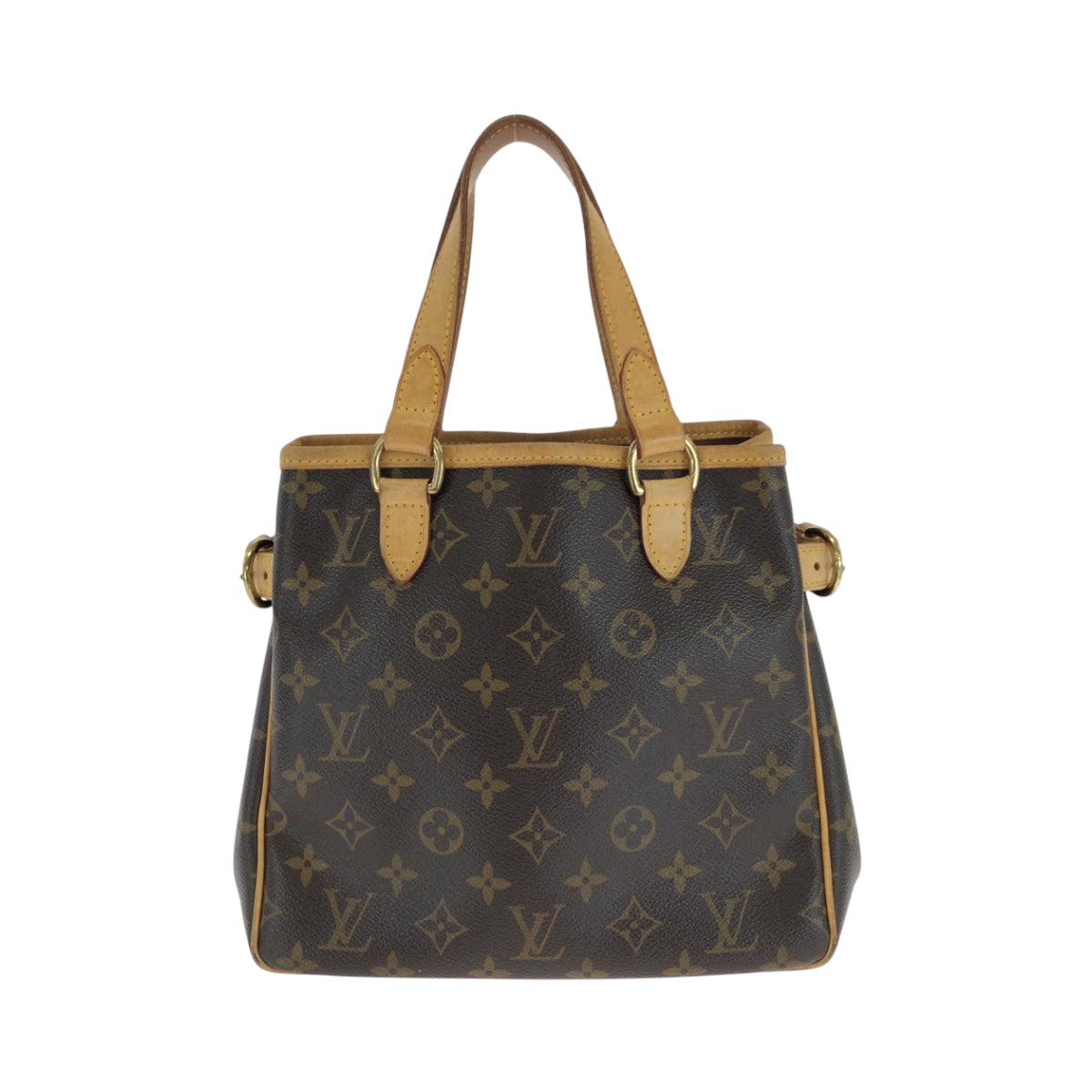 LOUIS VUITTON Handbag PVC Brown Gold Metal Handbag Tote Bag Monogram Batignolles Women