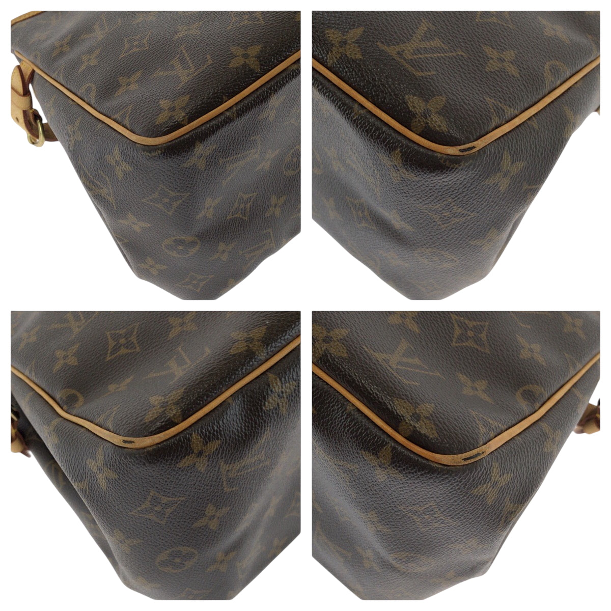 LOUIS VUITTON Handbag PVC Brown Gold Metal Handbag Tote Bag Monogram Batignolles Women
