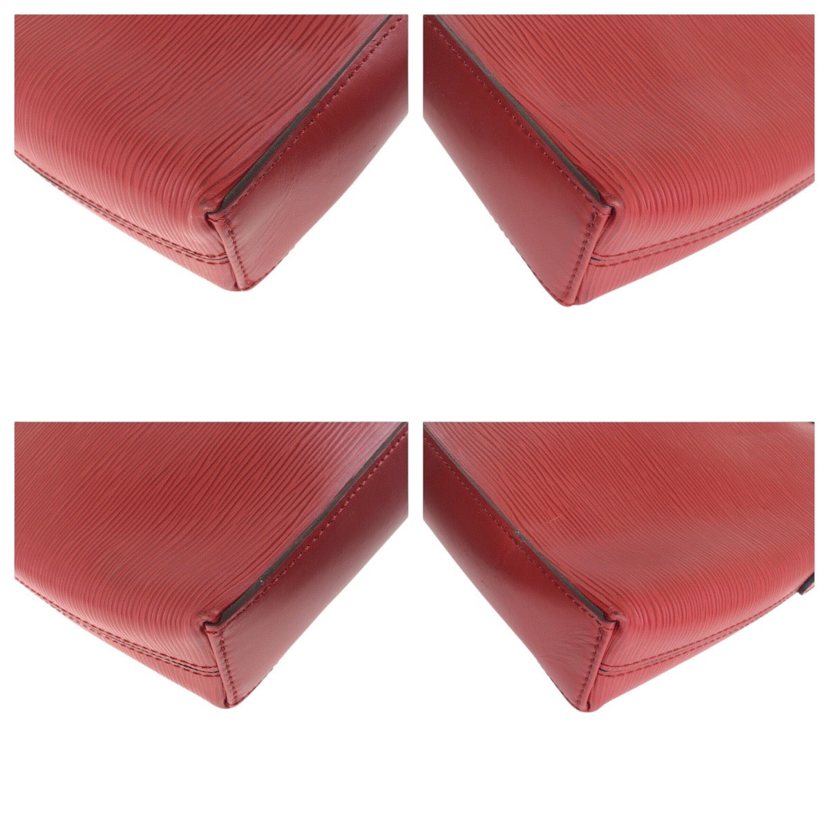 LOUIS VUITTON Business bag leather Castilian Red SilverMetal Business bag Briefcase 2way Epi Porte Documan Jules mens
