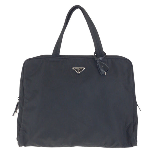 Prada Tessuto Triangle Logo Plate Nylon Handbag