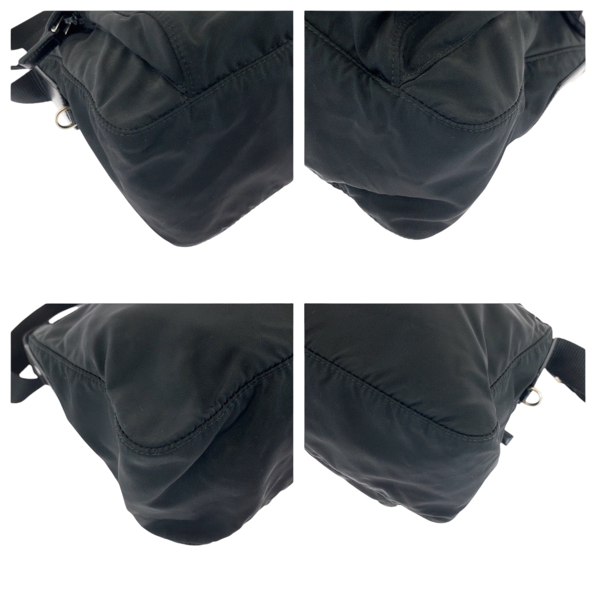 PRADA Shoulder Bag Nylon Black SilverMetal Shoulder Bag pochette Test Triangle With logo mens