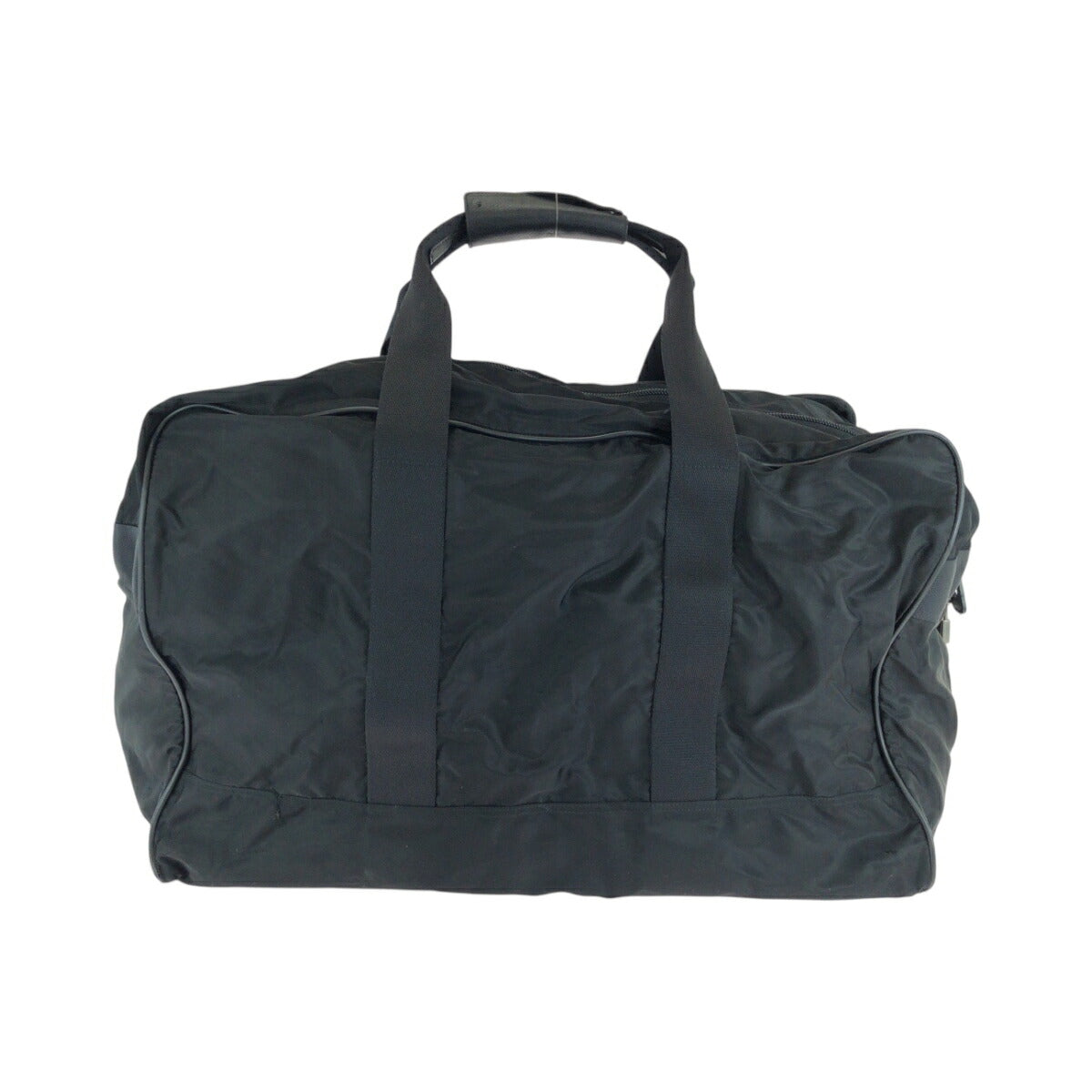 Prada Tessuto Triangle Logo Plate Nylon Boston Bag 502098