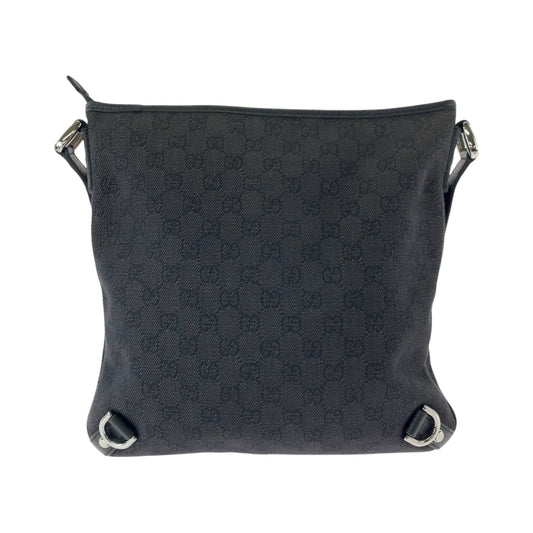 GUCCI Shoulder Bag 268642 GG canvas Black SilverMetal Abbey
