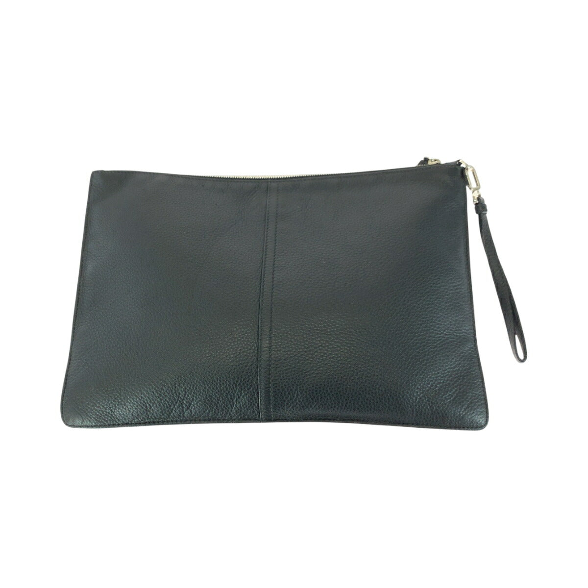 Prada Vitello City Triangle Logo Plate Leather Clutch Bag 502211