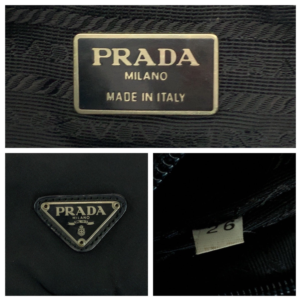 PRADA Shoulder Bag Nylon Black SilverMetal Shoulder Bag Sacoche Test Triangle With logo Women