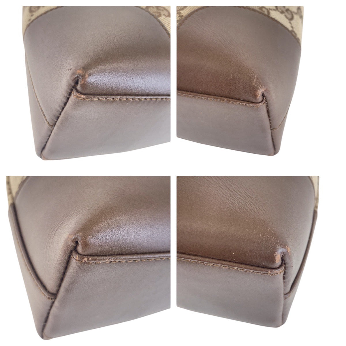 GUCCI Shoulder Bag 001 4231 1705 GG canvas, leather Beige Brown Gold Metal Shoulder Bag handbag Women