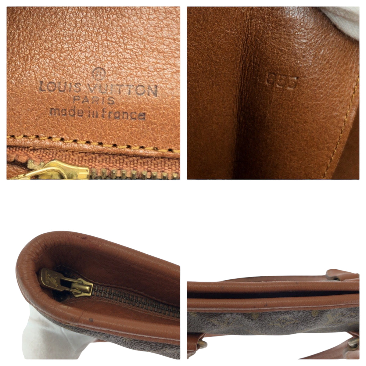 LOUIS VUITTON Tote Bag PVC Brown Gold Metal Tote Bag Shoulder Bag Monogram suck weekend mens
