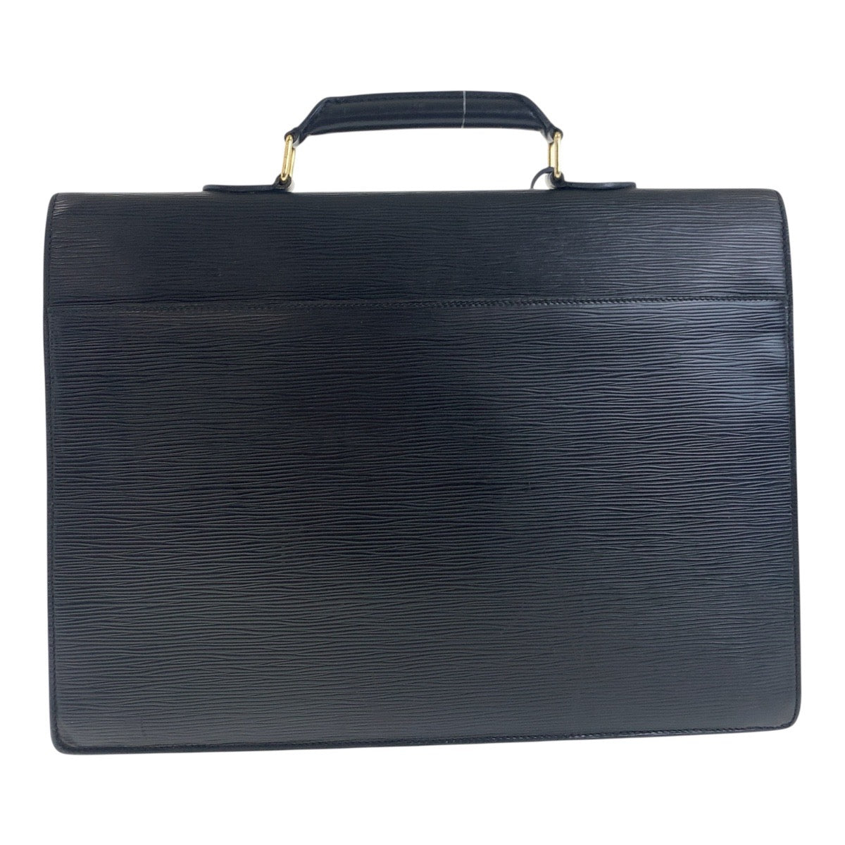 LOUIS VUITTON Business bag Epi Leather Noir Black Gold Metal Business bag briefcase Epi Serving Assistant mens