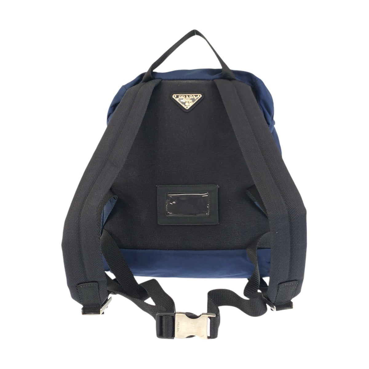 Prada Tessuto Triangle Logo Plate Nylon Backpack