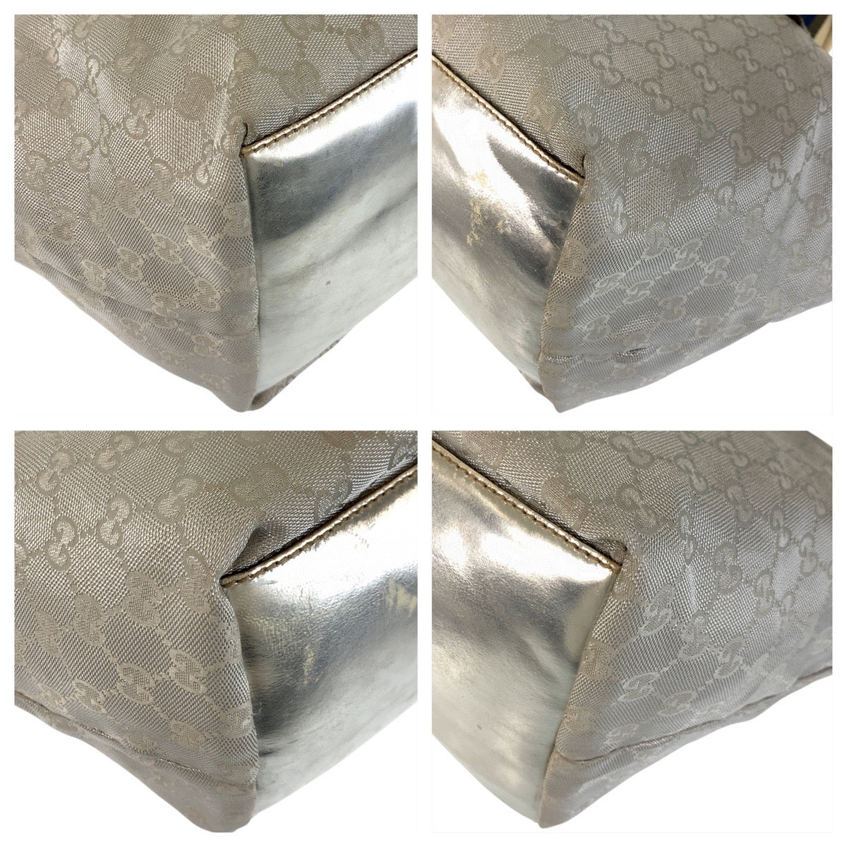 GUCCI Tote Bag 131230 GG canvas Silver Tote Bag Shoulder Bag Sherry line Women
