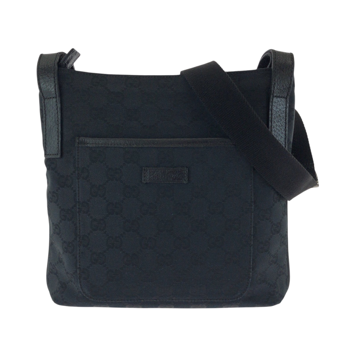 GUCCI Shoulder Bag 122793 GG canvas Black SilverMetal Shoulder Bag pochette Women