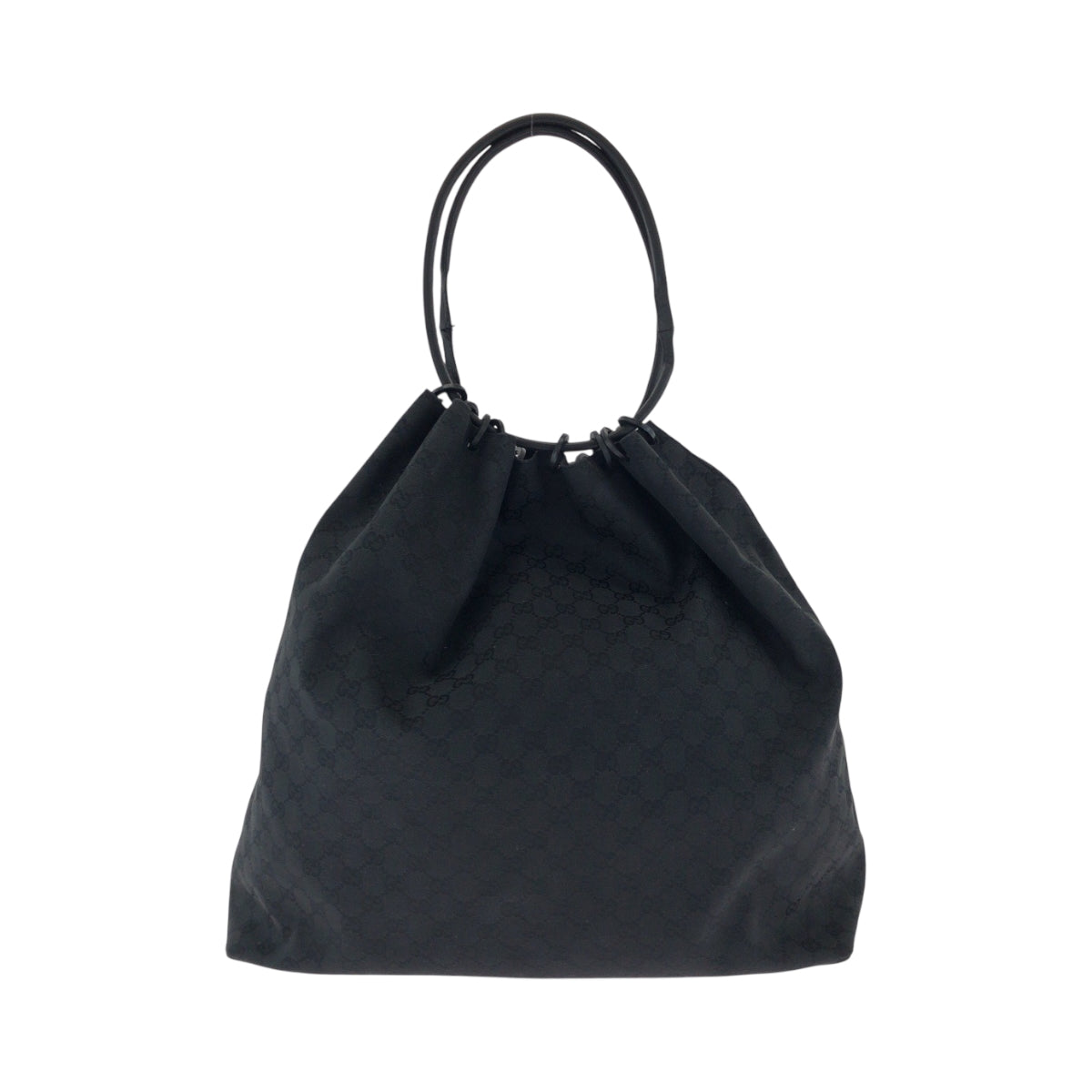 GUCCI Shoulder Bag 91379 GG canvas Black Black Metal Drawstring Shoulder Bag Women